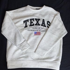 Oversized Texas Grey Long Sleeve Crewneck